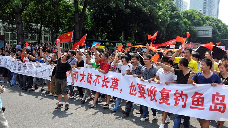Japanin vastainen mielenosoitus Shenzenissä. 