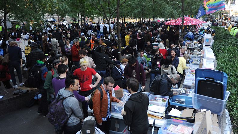Occupy Wall Street Zuccotti-puistossa 17. lokakuuta.