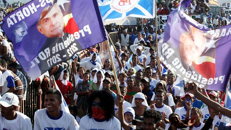 Demokraattisen puolueen kannattajat kokoontuivat heinäkuun alussa Dilissä Itä-Timorissa.