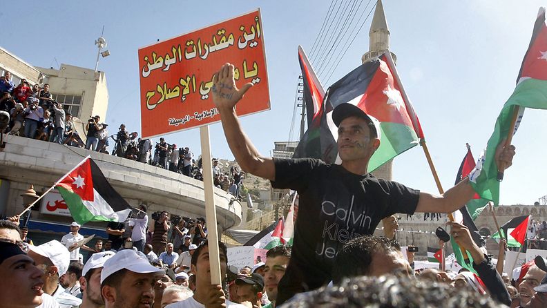Jordanialaiset osoittivat mieltään Ammanissa kuningas Abdullah II  vastaan.