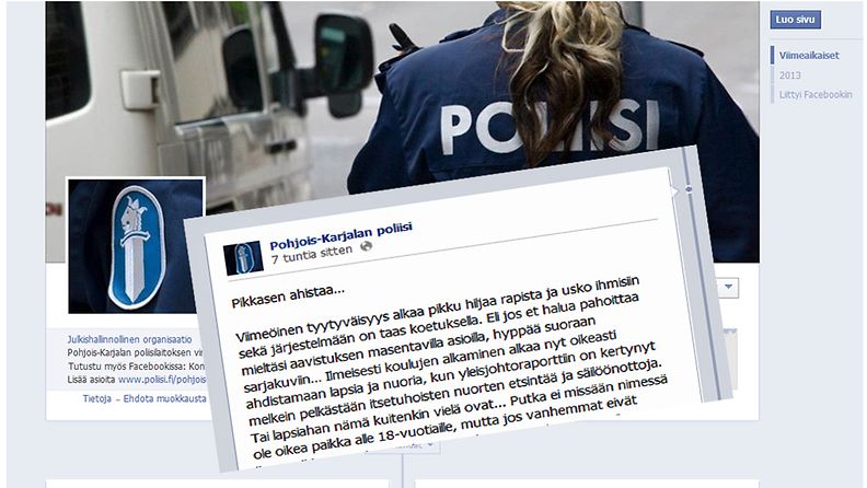 Ote Pohjois-Karjalan poliisin Facebook-sivuilta.