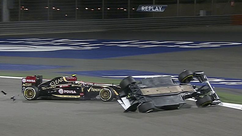 Pastor Maldonado törmäsi Esteban Gutierreziin Bahrainissa.