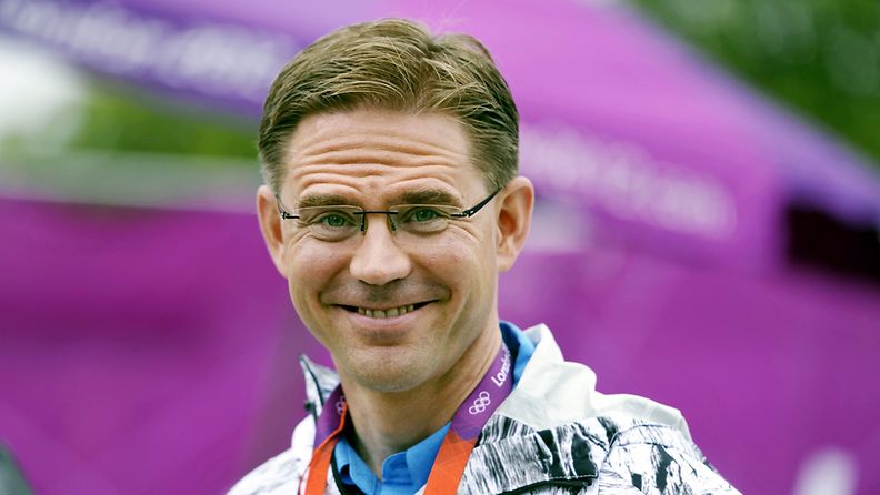 Pääministeri Jyrki Katainen Lontoon olympialaisissa 4.8.2012.