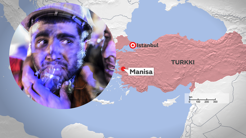 Turkki kaivosturma kartta Manisan