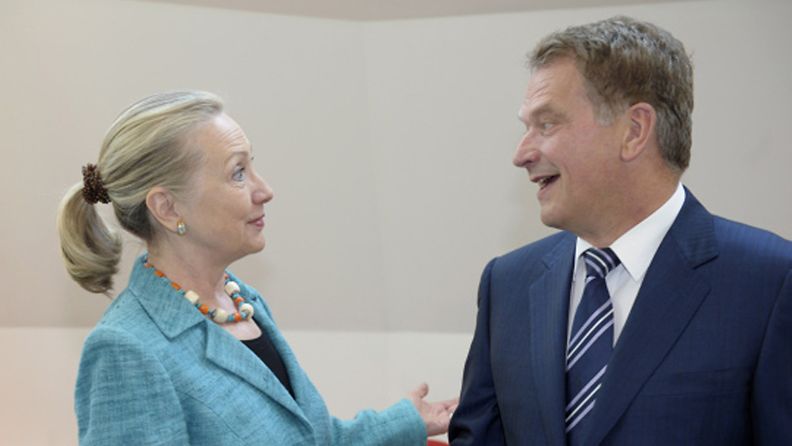 Yhdysvaltain ulkoministeri Hillary Clinton kohtasi presidentti Sauli Niinistön Mäntyniemessä 27. kesäkuuta 2012.
