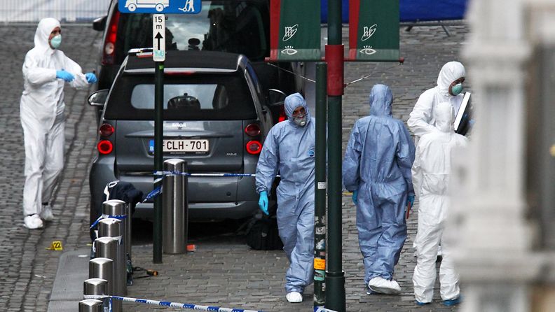 Ampuja tappoi kolme ihmistä Brysselin keskustan juutalaisessa museossa 24.5.2014.