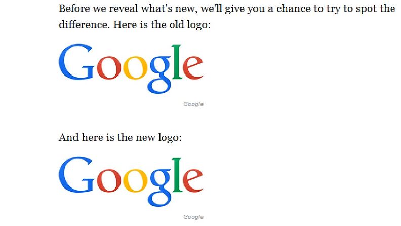Googlen uusi logo. Kuvakaappaus Business Insider -sivustolta