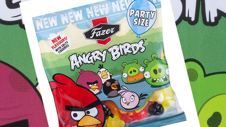 Fazer vetää pakkausvirheen vuoksi pois markkinoilta 300 gramman Fazer Angry Birds Party Size -makeispussit.