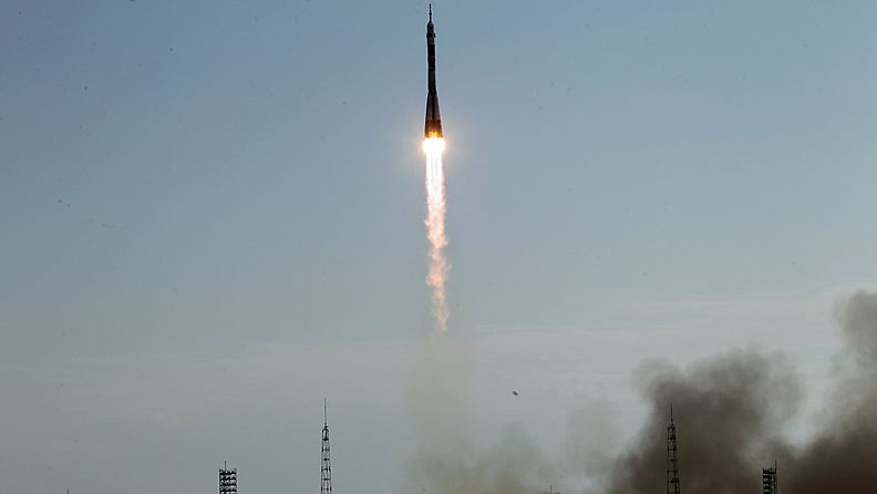 Venäläinen Sojuz-raketti on lähtenyt matkaan kohti kansainvälistä avaruusasemaa ISS:ää 15.7.2012.