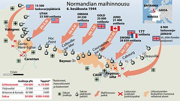 Normandian maihinnousu kartta