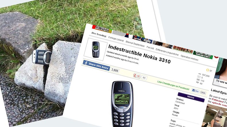 Nokian klassikkopuhelin naurattaa Suomessa. 