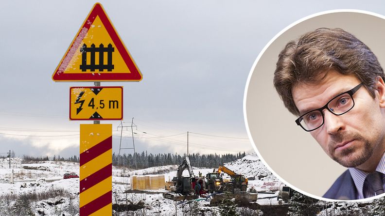 Ympäristöministeri Ville Niinistö kehottaa Talvivaara-yhtiötä katsomaan itseään peiliin. Kuva Talvivaaran kaivoksen jätevesialtaan pohjoispenkereeltä.