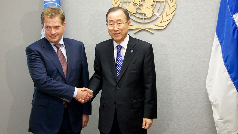 Sauli Niinistö ja Ban Ki-moon.