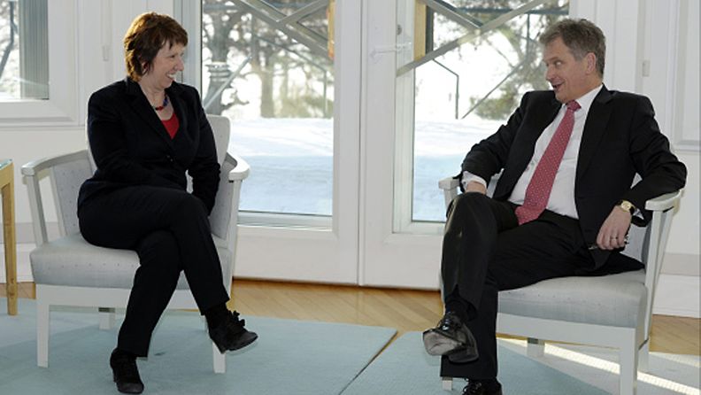 EU:n ulkoministeri Catherine Ashton tapasi tänään presidentti Sauli Niinistön. Lehtikuva.