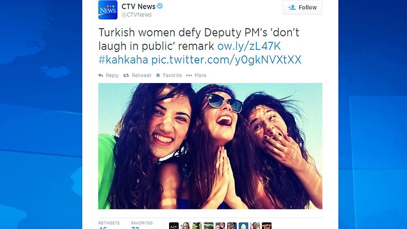 Turkki naiset nainen nauru varapääministeri Twitter