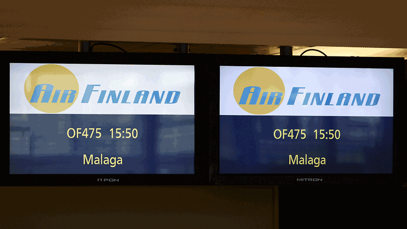 Air Finlad lähtöselvitysdeski, lentokenttä