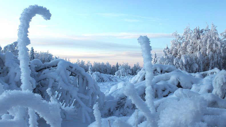 Pakkasmittari näytti Suomussalmella parhaimmillaan -35 astetta 3. helmikuuta 2012.