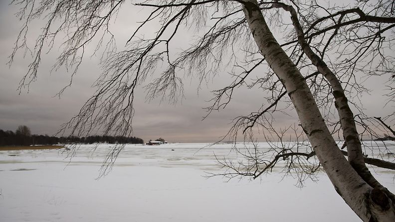 Talvista maisemaa Lauttasaren Kasinonrannassa Helsingissä 28. joulukuuta 2012.