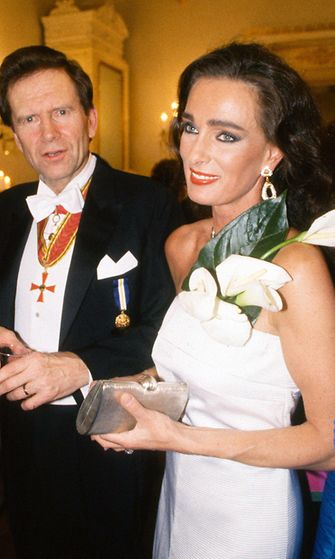 Ingvar S. Melin ja Maria Melin Linnan itsenäisyyspäivän juhlissa 6. joulukuuta 1988. 