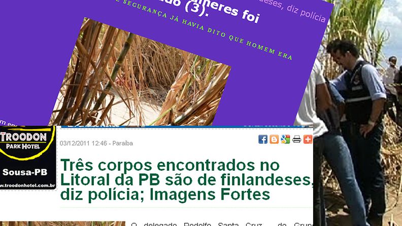 Kuvankaappauksia eri brasilialaismedioiden verkkosivuilta