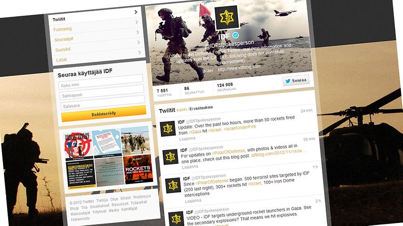Kuvakaappaus IDF:n Twitter-tilistä.