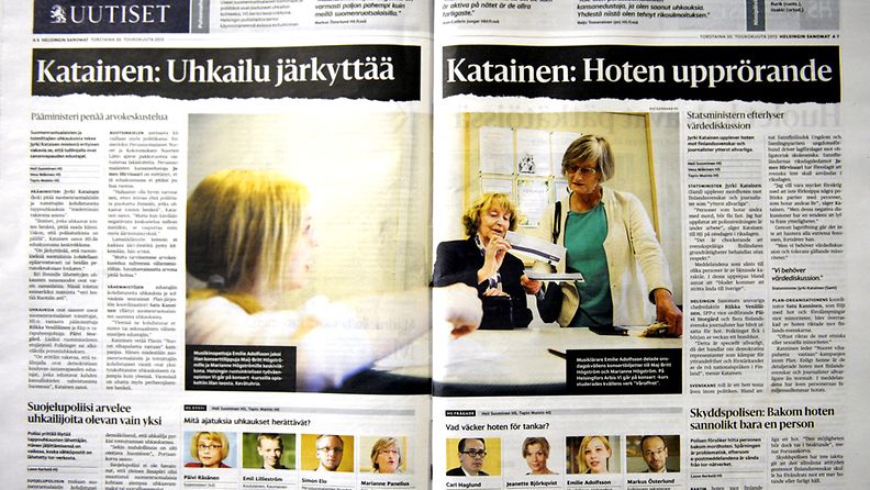 Helsingin Sanomat otti kantaa vihapuheeseen 30. toukokuuta ilmestyneessä lehdessään kaksisivuisella uutisaukeamalla.