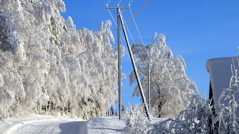 Sähkölinjoille ja puihin kerääntynyt lumi on aiheuttanut laajoja sähkökatkoksia Hämeessä ja Savossa 27.tammikuuta 2011. Myös puolustusvoimat on ollut avustamassa sähkölinjojen saattamista kuntoon Mäntyharjulla, keskiviikkona 26. tammikuuta 2011.