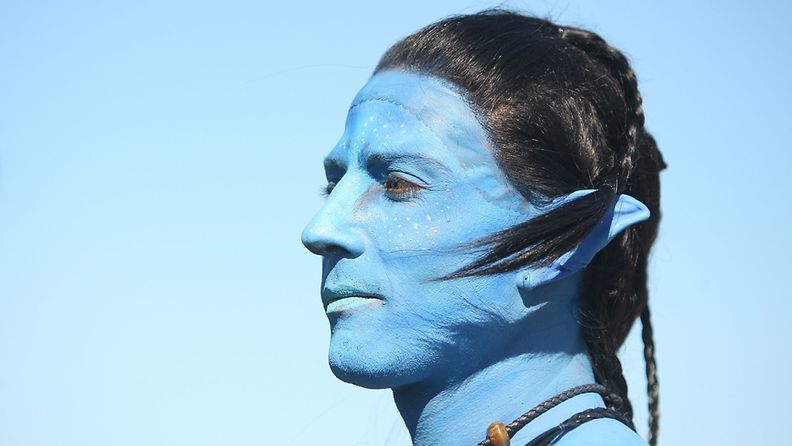 Avatar-elokuvan hahmoa esittävä näyttelijä elokuvaa koskevassa tilaisuudessa Australian Sydneyssä.