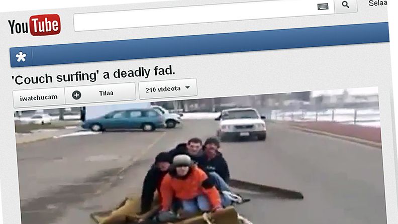 Kanadassa 22-vuotias mies sai surmansa matkittuaan tätä YouTube-videossa nähtävää temppua.