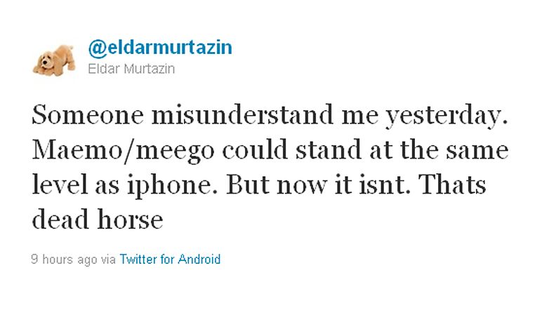 Eldar Murtazin, viesti Nokian MeeGo -järjestelmästä