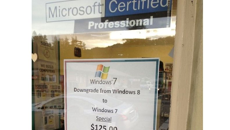 Windows 8:n voi vaihtaa Windows 7 -versioon maksua vastaan. Kuvakaapaus Cult of Macin sivuilta.