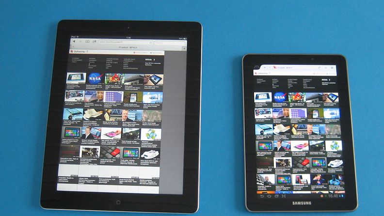Uusi iPad ja Samsung Galaxy Tab 7.7. Kuva: Jari Heikkilä
