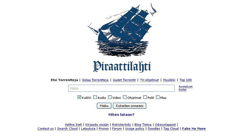 TTVK:n Piraattilahti parodiasivusto.