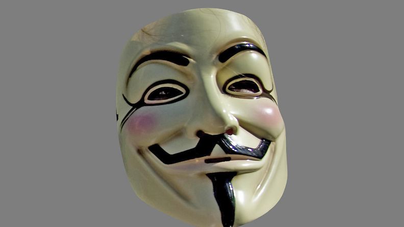 Anonymous-ryhmän symboli on V niinkuin verikosto elokuvasta tuttu Guy Fawkes-maski.