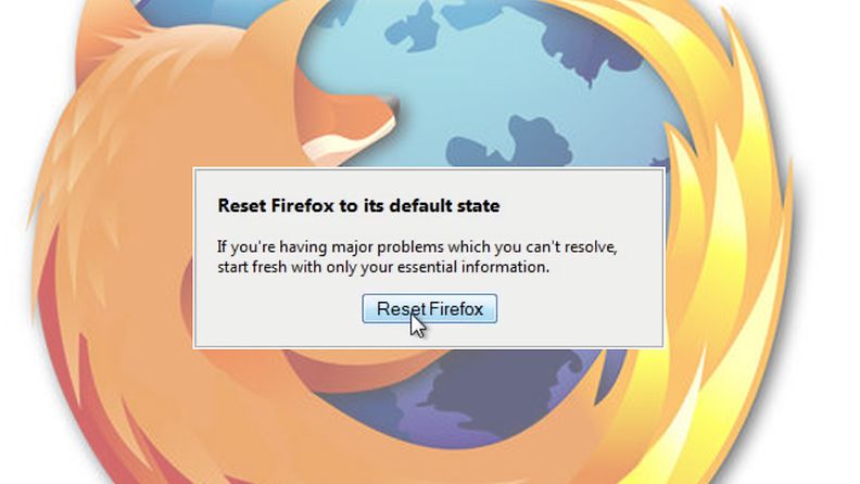 Firefox-selaimen reset-ominaisuus
