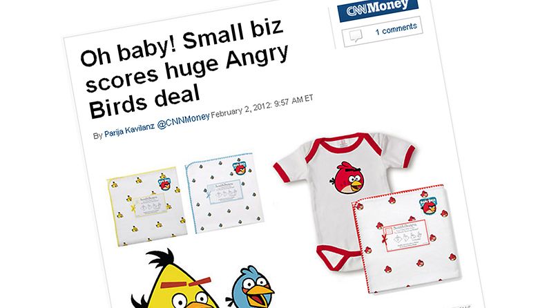 Angry Birds vauvanvaatteet.Kuvaruutunäkymä CNN:n sivuilta.