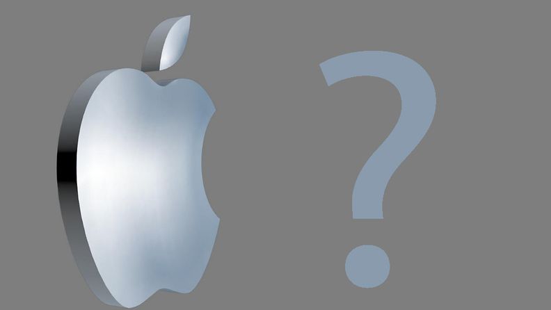 Applen logo ja kysymysmerkki