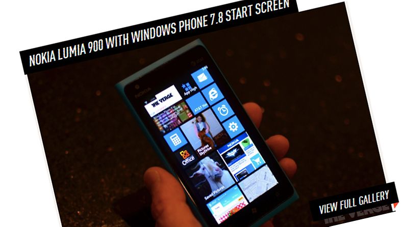 Windows Phone 7.8:n aloitusruutuun mahtuu aiempaa enemmän tapahtumaruutuja. Kuvakaappaus The Vergen sivuilta.