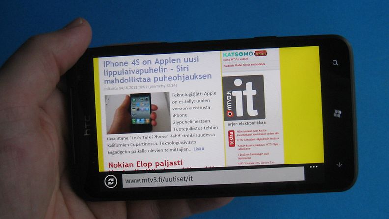 HTC Titan Windows Phone 7, Mango. Kuva: Jari Heikkilä