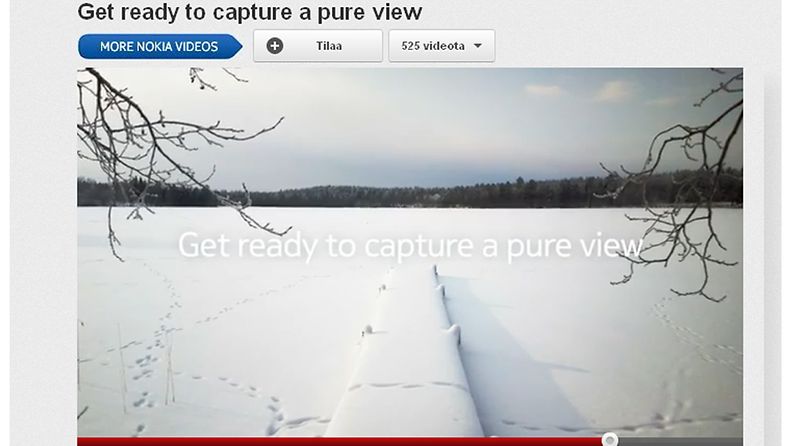 Nokian pure view -YouTube teaser-mainos.