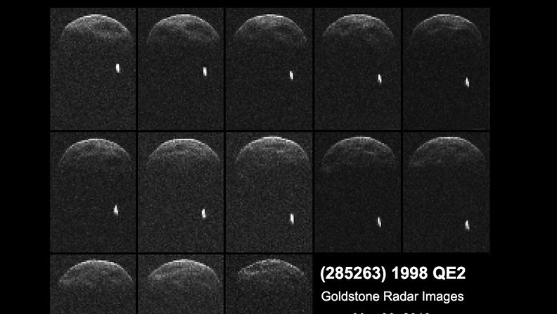 NASA:n kuva 1998 QE2 -asteroidista ja sen kuusta, jotka ohittavat tänään Maan.