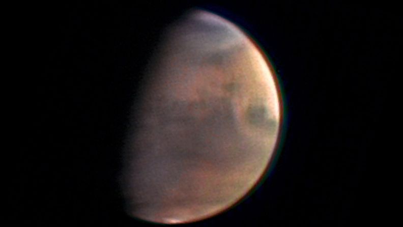Mars-planeetta noin 5,5 miljoonan kilometrin etäisyydelta kuvattuna.