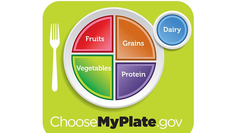 Yhdysvaltojen ruokaympyrä "MyPlate" lanseerattiin 2.6.2011.