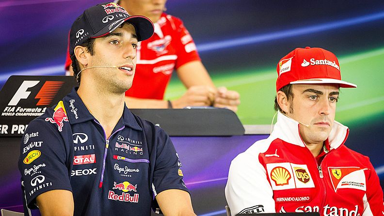 Daniel Ricciardo ja Fernando Alonso. 
