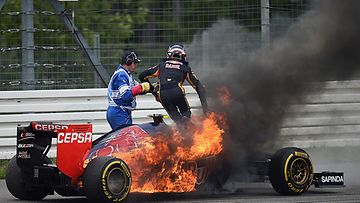 Kvjatin Toro Rosso kävi kuumana Saksan GP:ssä.