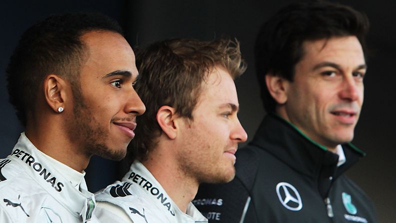 Lewis Hamilton, Nico Rosberg ja Toto Wolff