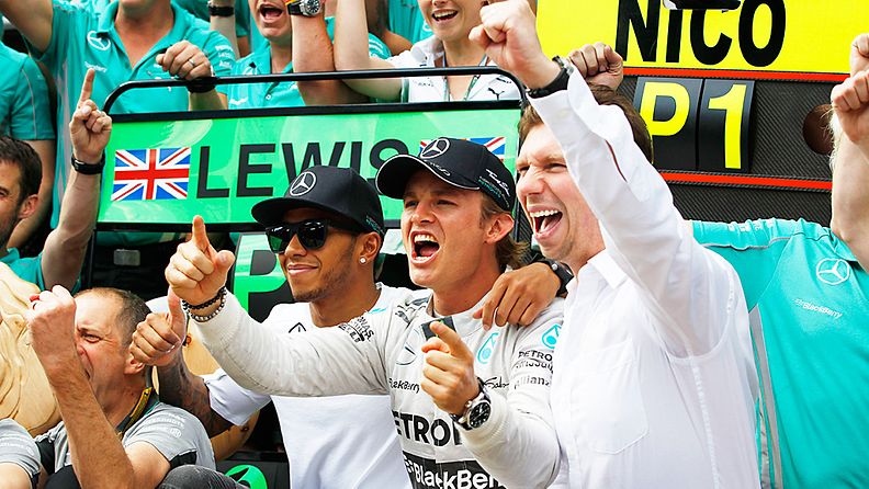 Lewis Hamilton ja Nico Rosberg. 