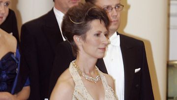 Kansanedustaja Sari Essayah ja puoliso Robert Knappe Linnan juhlissa 2005.