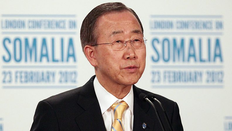 Ban Ki Moon YK:n Somalia-kokouksessa.