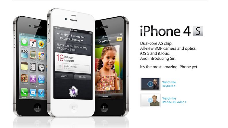 IPhone 4S Applen sivuilla.
